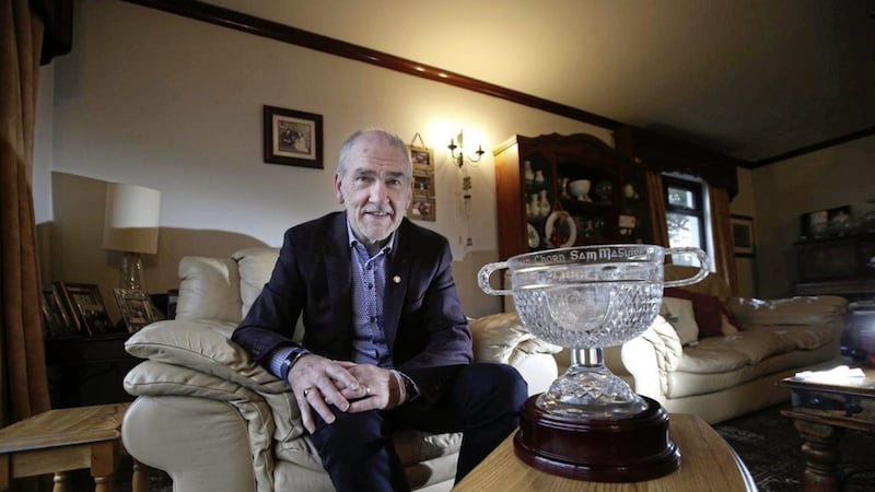 Mickey Harte in his Glencull home yesterday where he broke the news he was leaving the Tyrone managerial post 