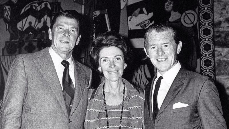 Brendan O&#39;Regan, right, with former US president Ronald Regan and his wife Nancy in Ireland in 1972, when Regan was governor of California 