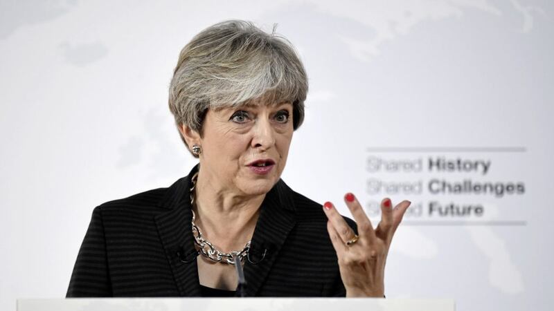 Theresa May delivering her speech in Florence. Picture by Jeff J Mitchell/PA Wire 