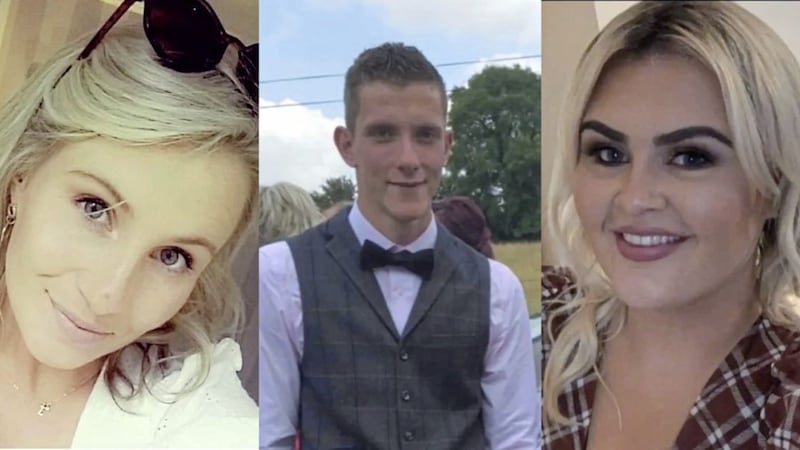 L-R: Julieanne Kehoe, Shane Gilchrist and Saoirse Corrigan, who lost their lives in Friday&#39;s fatal crash near Kells, Co Meath. 