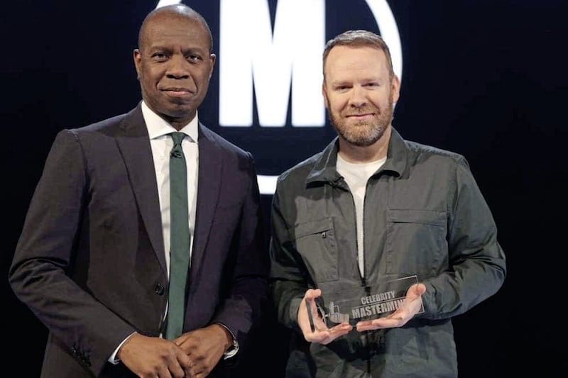 Neil with Mastermind presenter Clive Myrie 