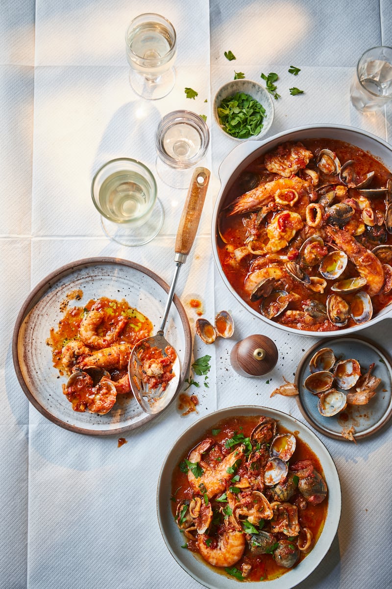 Seafood and nduja stew