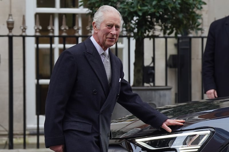The King leaving the London Clinic on January 29