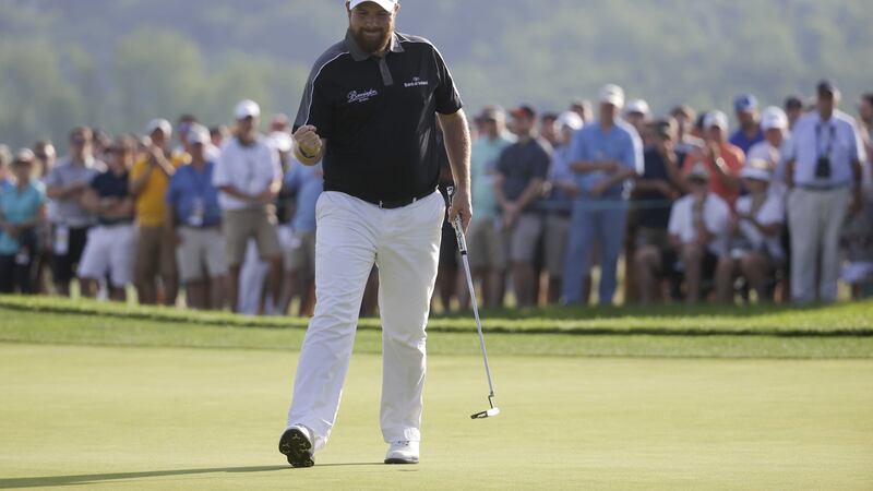 Shane Lowry makes a birdie on the 17th hole during the delayed third round of the US Open at Oakmont Country Club on Sunday<br />Picture by AP
