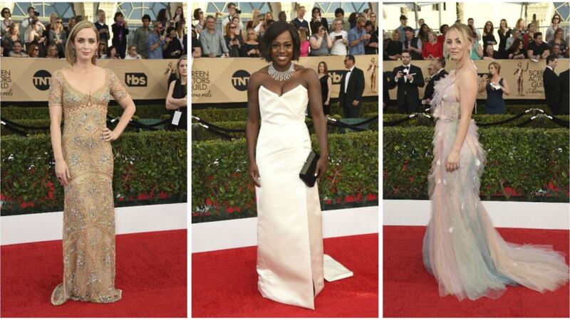 Hollywood's biggest stars rocked pale and perfect gowns at the Screen Actors Guild Awards