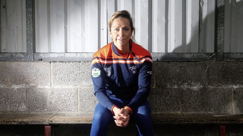 Dr Caroline O&#39;Hanlon has worked throughout the pandemic while playing as an Armagh Ladies&#39; Gaelic footballer and Northern Ireland netball international. She is pictured at Carrickcruppen GAA Club in Camlough, south Armagh. Picture Mal McCann 