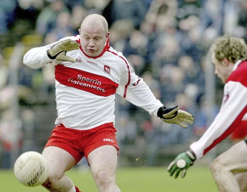 There were always issues raised about Geoffrey McGonigle&#39;s weight when it came to his involvement with the Derry footballers, and as a result he was often brought on as an impact sub. Picture by Margaret McLaughlin 