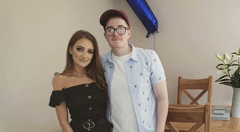 Reece Milner (23) pictured with his girlfriend of six years, Riofach Doran 