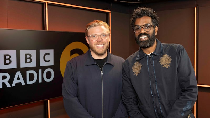 Rob Beckett and Romesh Ranganathan on the morning show on BBC Radio 2