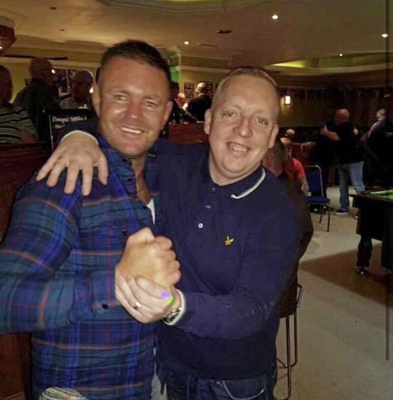 Sean Fox (right) with his associate Jim Donegan who was shot dead in December 2018
