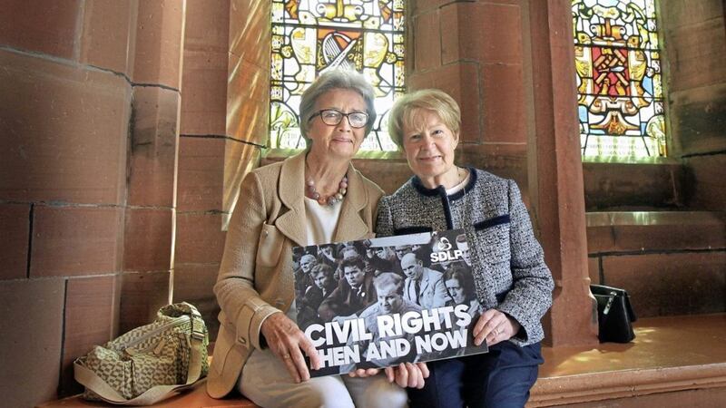 Br&iacute;d Rodgers and Pat Hume in Derry for the launch of the SDLP&#39;s Civil Rights Commemoration Committee which will undertake planning for events leading up to the anniversary in October 2018. Picture by Margaret McLaughlin 