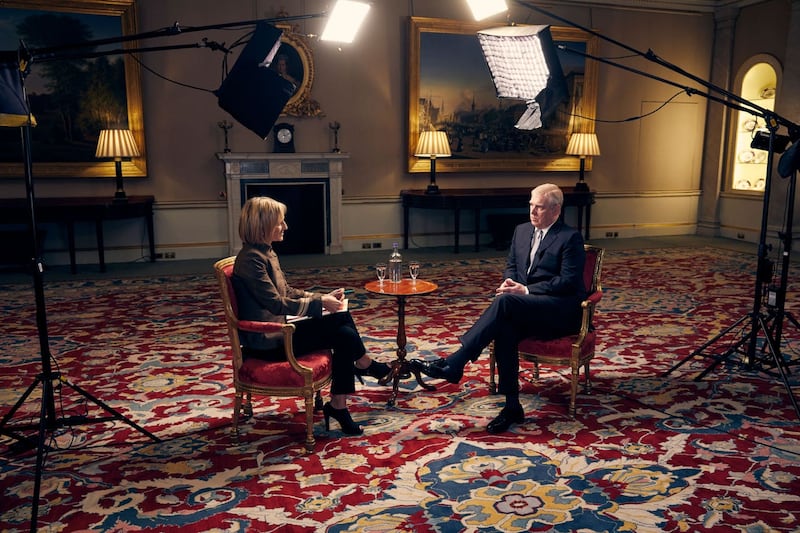 The Duke of York in an interview with BBC Newsnight’s Emily Maitlis