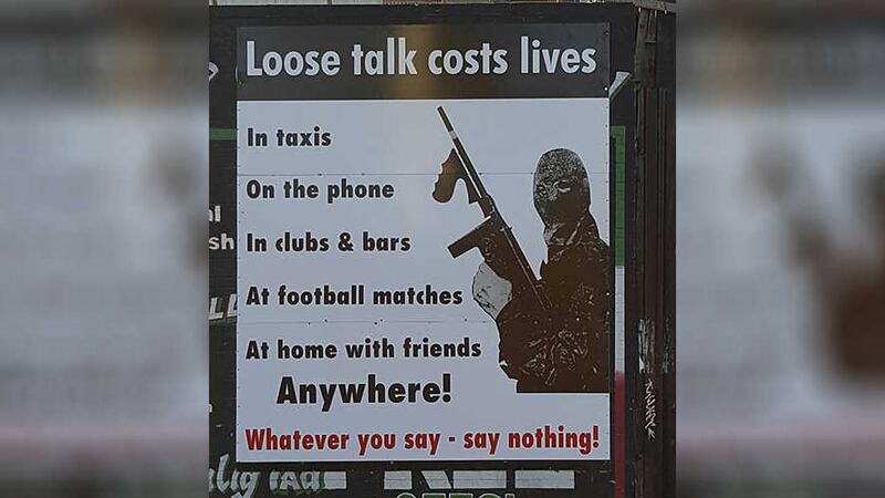The poster, since removed, which appeared on the International Wall on the Falls Road earlier this week&nbsp;