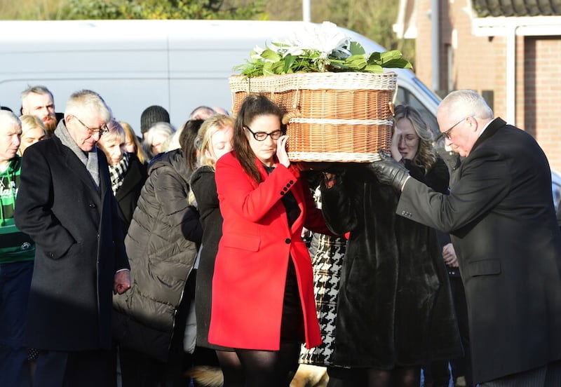 Family and friends pictured at the funeral of Natalie McNally. 