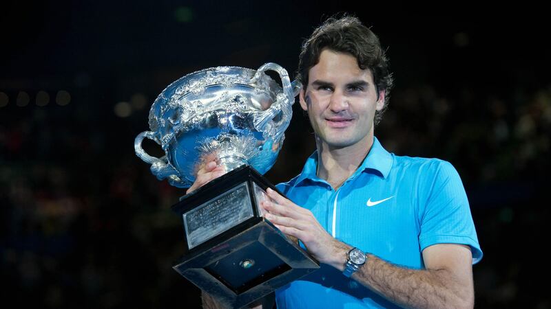 Roger Federer with the Australian Open trophy&nbsp;