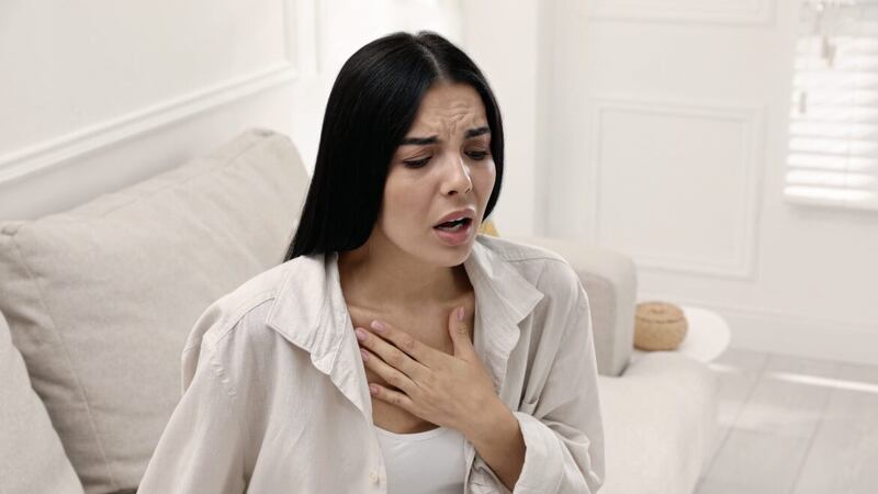 Dysphagia, or difficulty in swallowing, can lead to you having to cough after eating food or taking a drink 