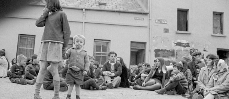 Children joined adults for sit-down protests such as this one at Hamilton Street in Derry. Picture by G&eacute;rard Harlay 