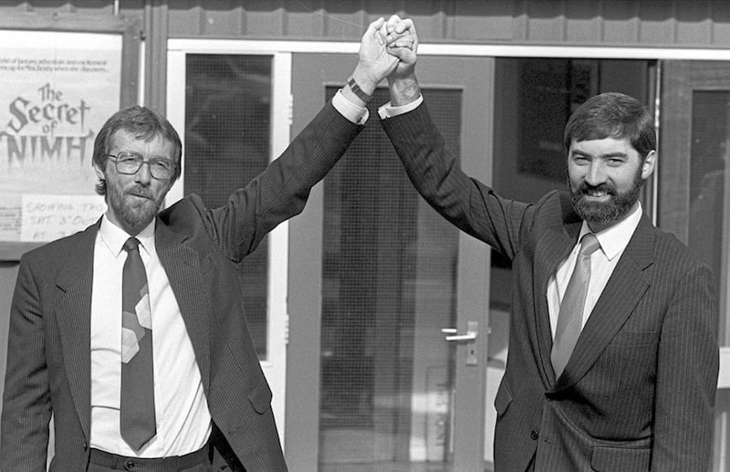 Lord Alderdice with his deputy Seamus Close after they took charge of the party on October 3 1987. Picture by Pacemaker<br />&nbsp;