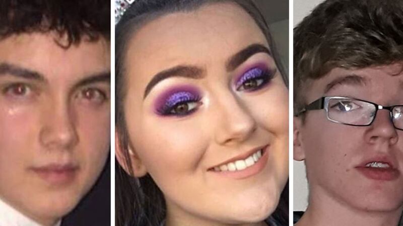&nbsp;(l-r) Connor Currie (16), Lauren Bullock (17) and Morgan Barnard (17) died following a crush outside a St Patrick's Day disco at the Greenvale Hotel in Cookstown