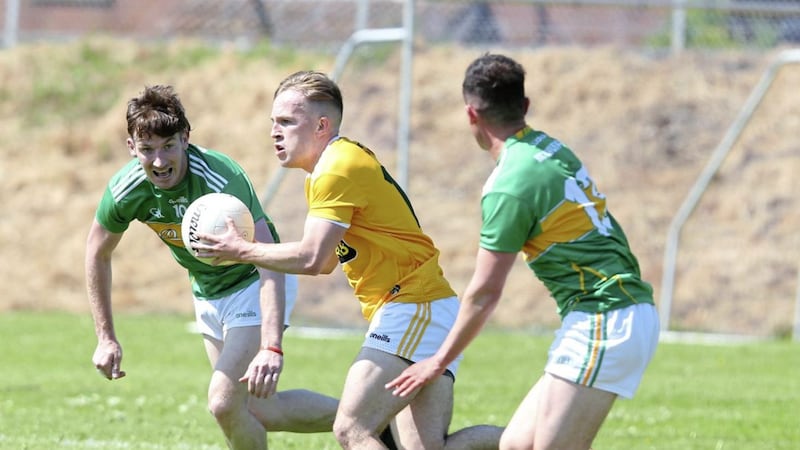 Odhran Eastwood&#39;s goal for Antrim in their win over Waterford helped seal promotion to Division Three for the Saffrons 