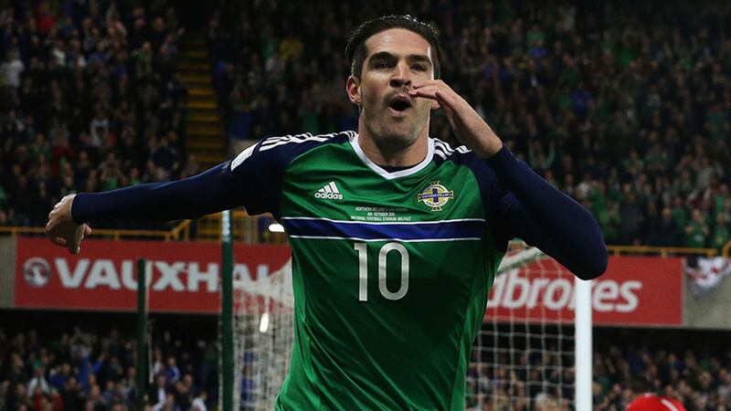 Kyle Lafferty will be hoping to be on the scoresheet against world champions Germany this evening