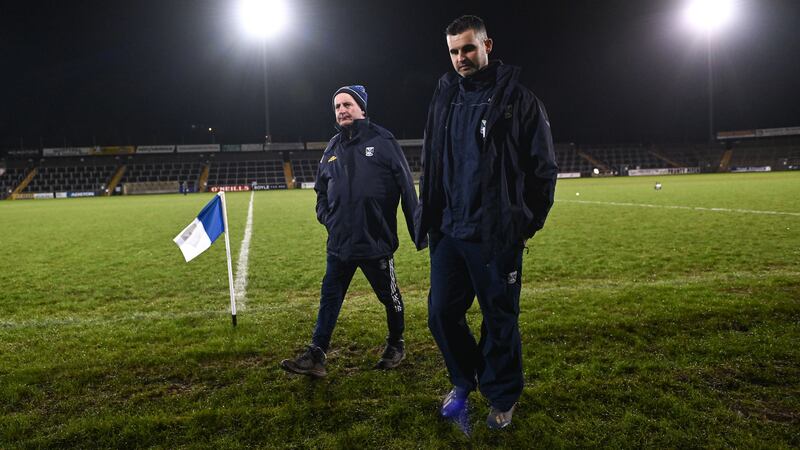 Cavan manager Raymond Galligan and assistant manager Eamonn Murray (right)
 
Picture: Piaras Ó Mídheach/Sportsfile
