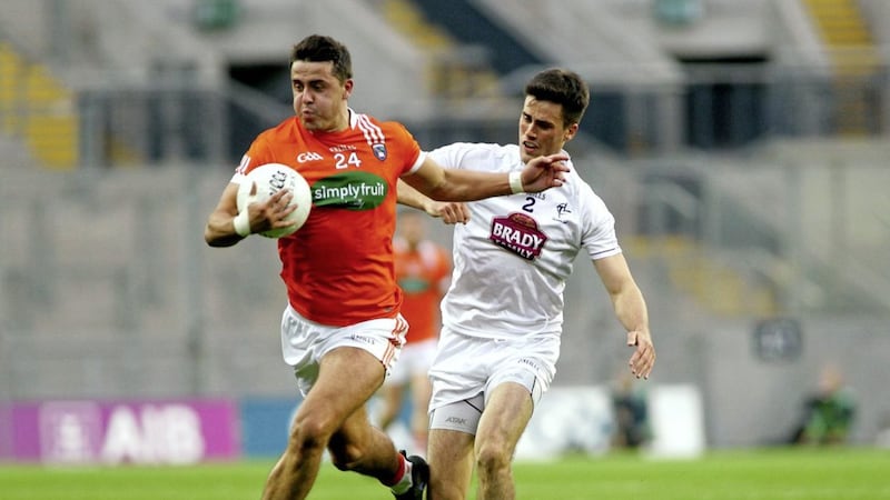 Stefan Campbell brushes off Kildare&#39;s Mick O&#39;Grady in last year&#39;s round four Qualifier win 