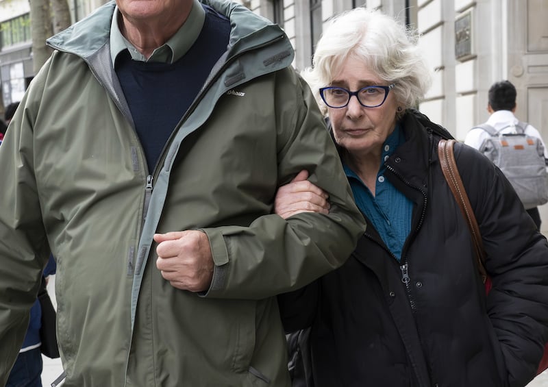Susan Crichton, former company secretary and general counsel of Post Office Ltd, leaves after giving evidence to the inquiry at Aldwych House, central London
