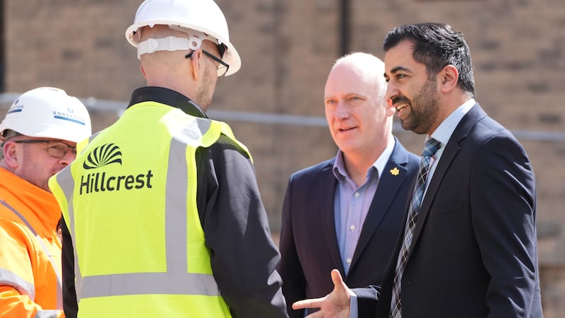 Humza Yousaf visited a housing development in Dundee on Friday amid the fallout from his decision to end the Bute House Agreement