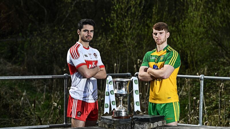 Derry's Niall Keenan and Donegal's Lorcan Connor are both hoping to get their hands on the Ulster U21 FC trophy, The Irish News Cup.
