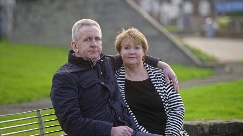 Oonagh Hughes, who has waived her right to anonymity, with her husband Kevin