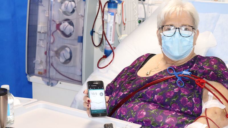 The device is worn externally and software in the patient’s phone adjusts the levels of insulin required automatically.