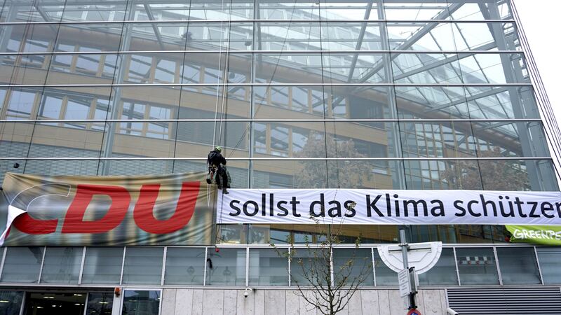 They removed a letter from her party’s HQ and installed a banner so it read: ‘YOU should protect the climate.”