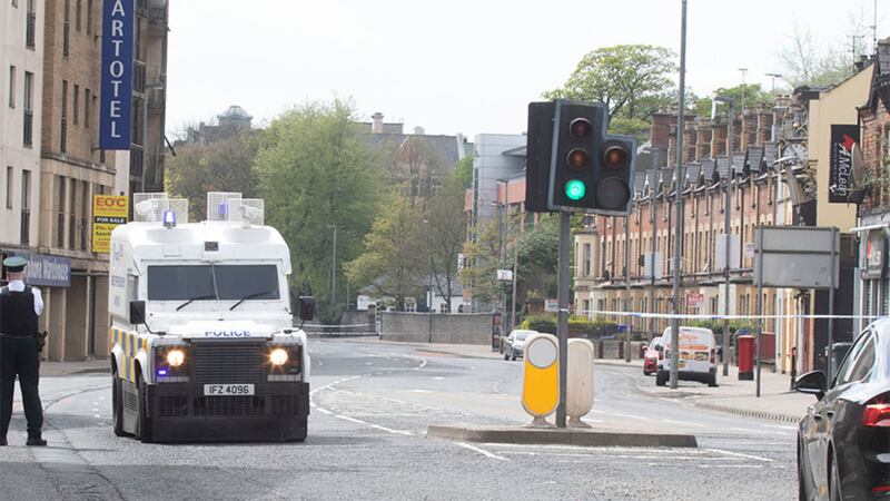 &nbsp;Strand Road in Derry was closed due to a hoax bomb alert yesterday. Picture by Joe Boland, Press Association