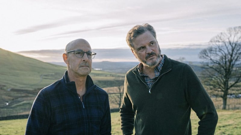 Supernova: Stanley Tucci as Tusker and Colin Firth as Sam 