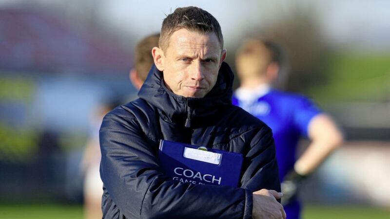 Fermanagh manager Kieran Donnelly during his successful spell as manager of Scotstown. Pic Philip Walsh. 