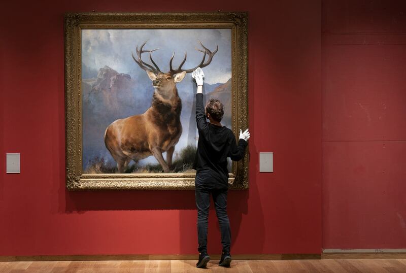 The Monarch of the Glen painting by Edward Landseer is moved to its new home at the National Gallery of Scotland