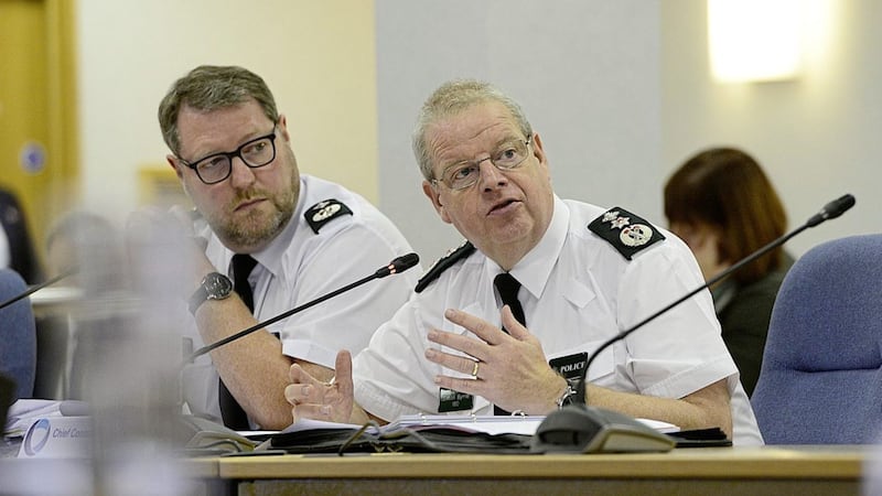 &nbsp;PSNI Chief Constable Simon Byrne speaking at a meeting of the Policing Board on October 3 2019. Picture by Arthur Allison, Pacemaker