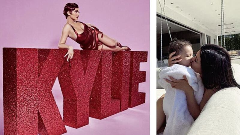 Kylie Jenner and her daughter Stormi. Pictures from Instagram 
