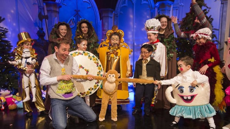 Presenter Ryan Tubridy and some of the guests and performers in the 2015 edition of The Late Late Toy Show 