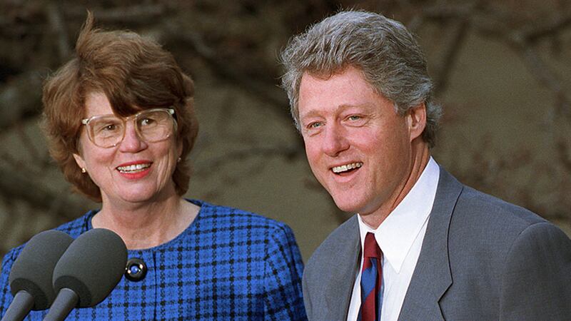 In this February 12, 1993 file photo, US President Bill Clinton names Janet Reno the nation's first female attorney general at a ceremony in the Rose Garden at the White House in Washington&nbsp;
