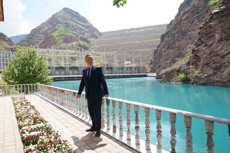 Lord Cameron, at the Nurek Hydro-Electric Project