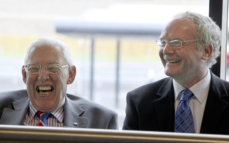 Former First Minister Ian Paisley and Deputy First Minister Martin McGuinness, who became known as the 'Chuckle Brothers'