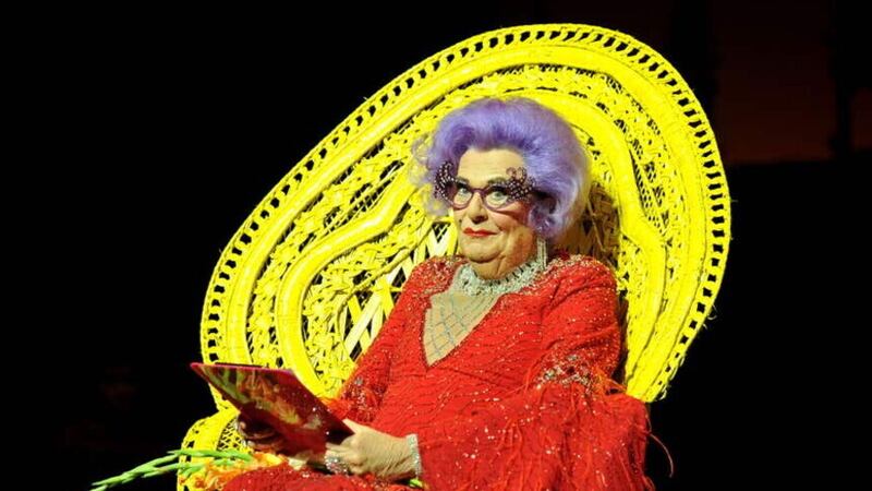 Barry Humphries as Dame Edna Everage. The comedian died on Saturday at hospital in Australia. Picture by Tim Goode/PA