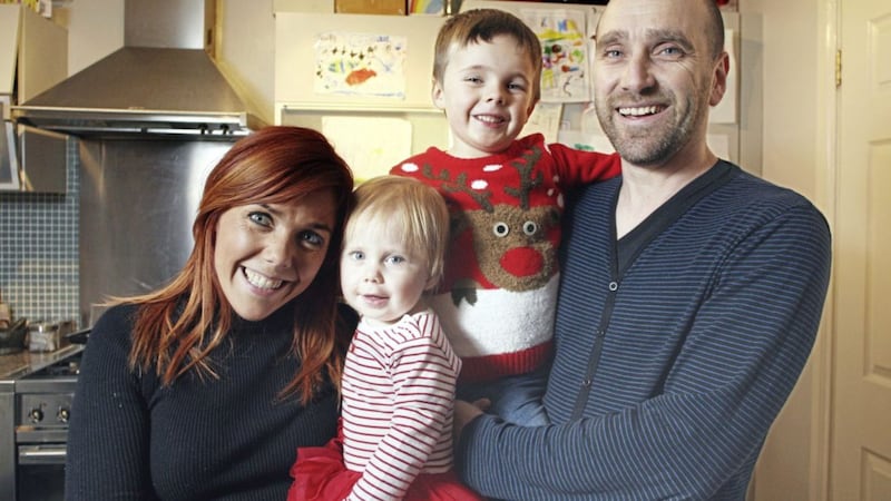 Sophie Guthrie with her brother Scott and parents Karen and Noel. The family are looking forward to celebrating Christmas properly for the first time 