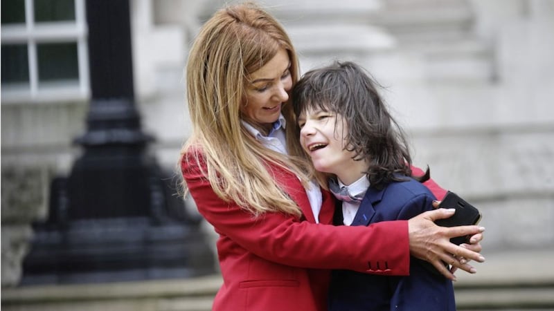 Billy Caldwell and his mother Charlotte. Picture by Hugh Russell. 