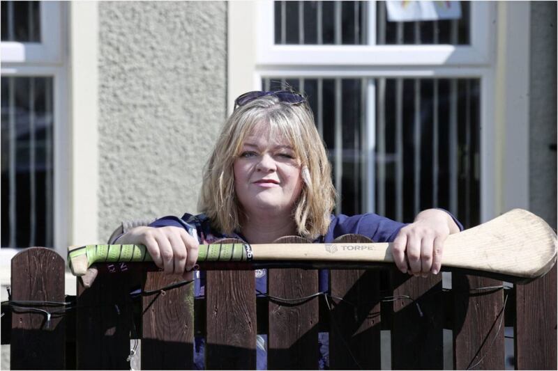 Jennifer Cultra, chair of Ulster Camogie, outside her home in Kilclief, Co Down. Picture by Hugh Russell
