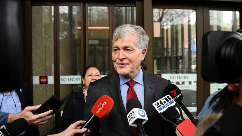 Steve Johnson, the brother of Scott Johnson, speaks to the media outside the New South Wales Supreme Court in Sydney (Dan Himbrechts/AAP Image/AP)