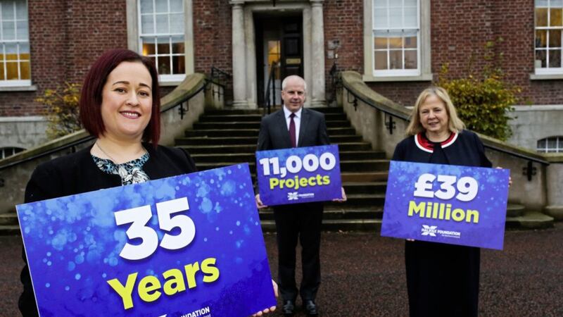 The Halifax Foundation is marking 35 years of grant funding in Northern Ireland totalling &pound;39 million across 11,000 projects to help disadvantaged and disabled people. Pictured (from left) are executive director Brenda McMullan, Lloyds Bank ambassador Jim McCooe and Foundation chair Imelda McMillan 