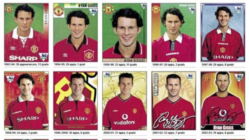 Ryan Giggs went from collecting stickers to being on them 